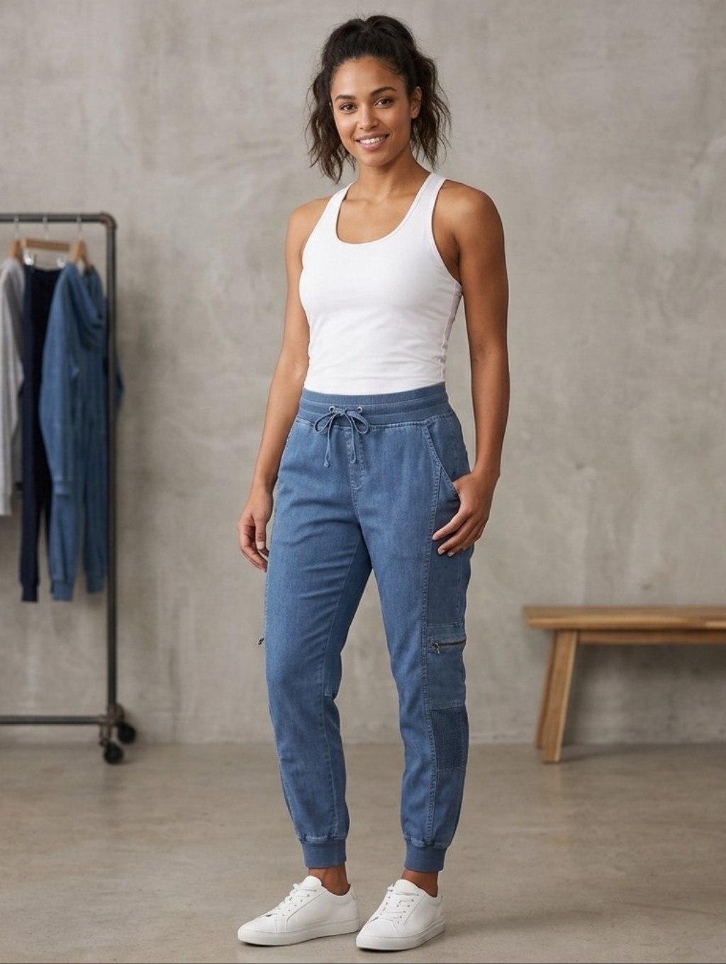 Xcvi Denim Blue Casual Pants Stretchy